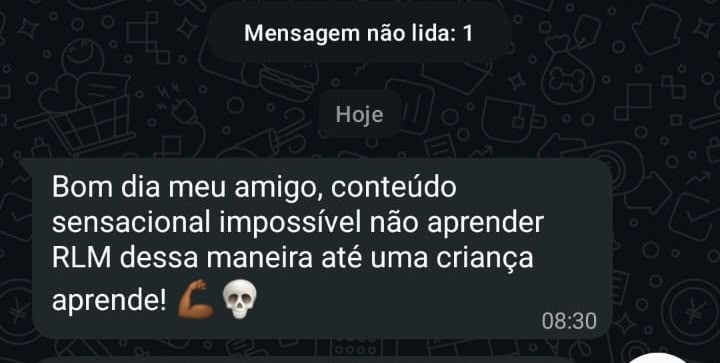 Depoimento de aluno: impossível não aprender RLM dessa maneira, até uma criança aprende